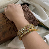 Single Line Kundan Bangle-Dice and Dots-White-G3631